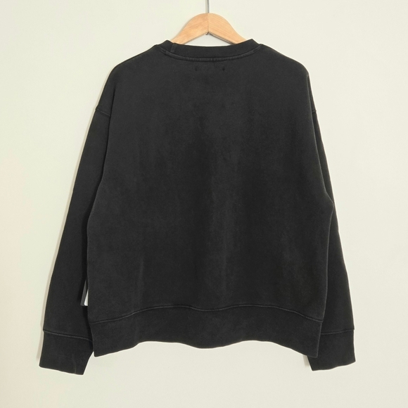 BRUNETTE The Label "BLONDE" Distressed Varsity Sweatshirt - Picture 3 of 5